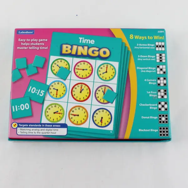 Lakeshore Learning Time Bingo Math Game JJ391 Complete 36 Players
