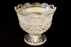 Anchor Hocking Wexford Glass Footed Compote 7.5"