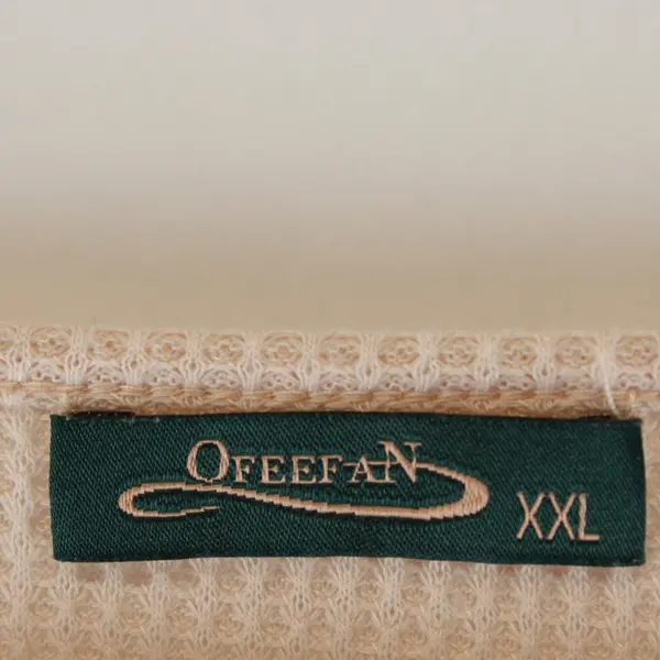 Ofeefan Light Pink Crochet Detail 3/4-Sleeve Waffle Knit Top Women's XXL