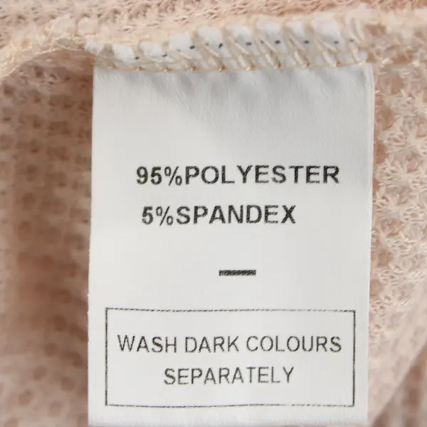 Ofeefan Light Pink Crochet Detail 3/4-Sleeve Waffle Knit Top Women's XXL