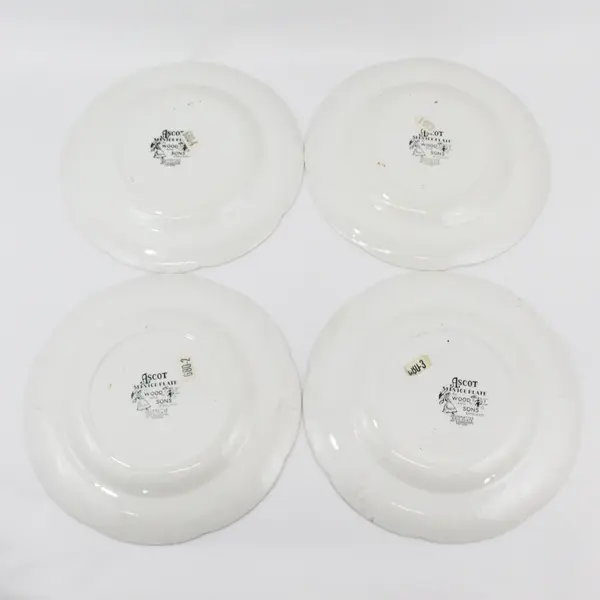 Vintage Wood & Sons Ascot Village Stoneware Plates Set of 4 10.75"