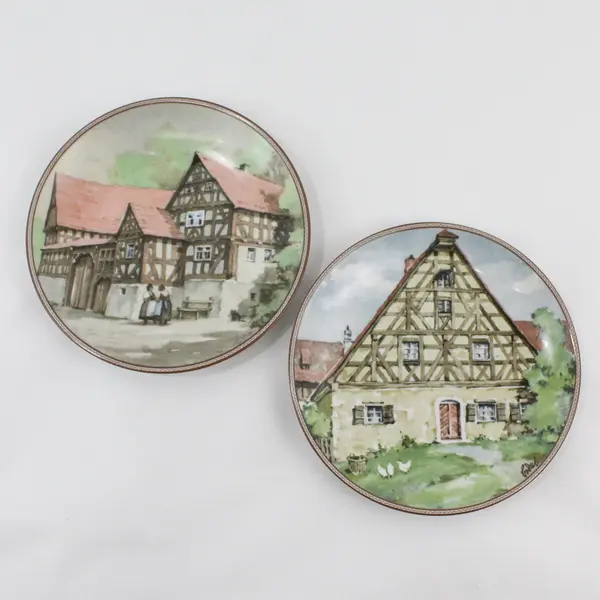 Vintage Set of 5 Konigszelt Bayern German House Plates Karl Bedal 1980s