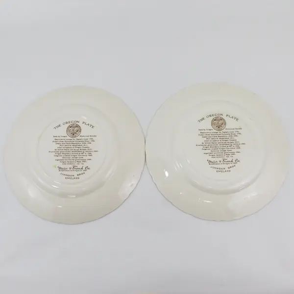 2 Vintage Brown The Oregon Plates By Johnson Bros. England