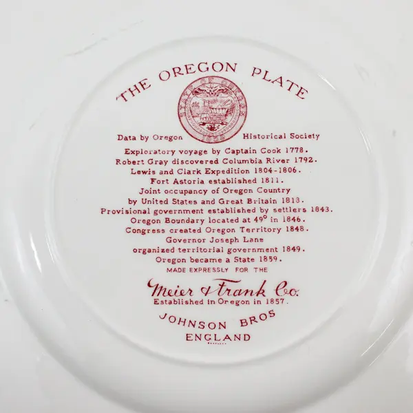 3 Vintage Red The Oregon Plates By Johnson Bros. England