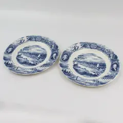 2 Vintage Blue The Oregon Plates By Johnson Bros. England