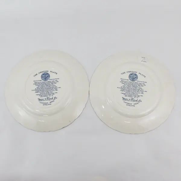 2 Vintage Blue The Oregon Plates By Johnson Bros. England