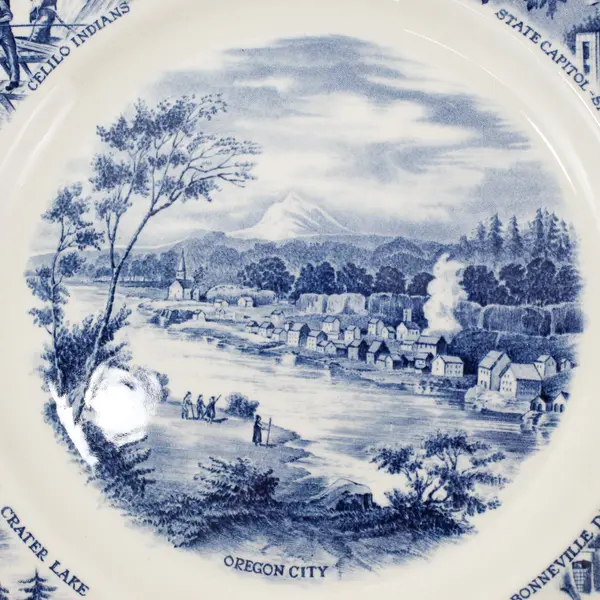 2 Vintage Blue The Oregon Plates By Johnson Bros. England