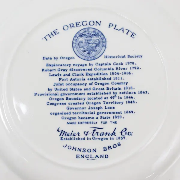 2 Vintage Blue The Oregon Plates By Johnson Bros. England