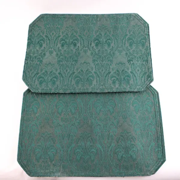Lot of 8 Green and Red Damask Placemats 17.5" Christmas Holiday Decor