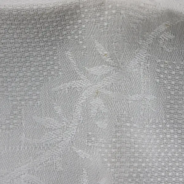 White Floral Damask W Initial Monogram Rectangular Tablecloth 27x43 FLAWED