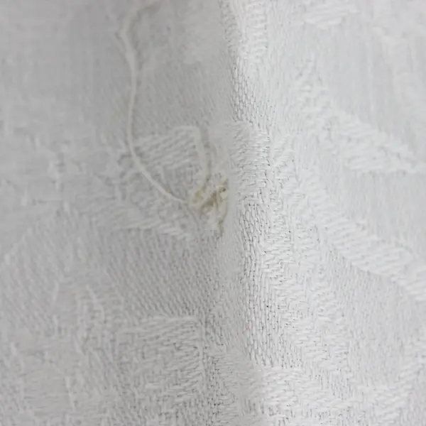 White Floral Damask W Initial Monogram Rectangular Tablecloth 27x43 FLAWED