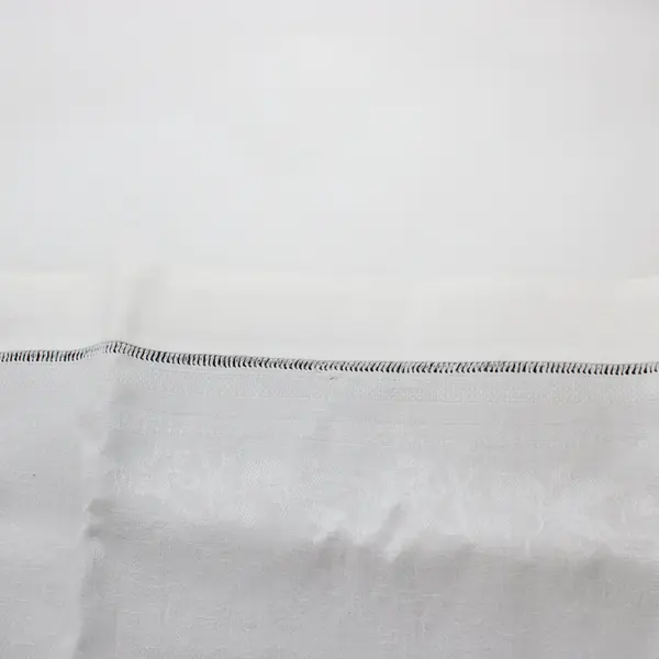 White Floral Damask W Initial Monogram Rectangular Tablecloth 27x43 FLAWED