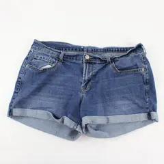 Old Navy Womens Medium Wash Cuffed Denim Jean Shorts Size 12 Blue Mid Rise