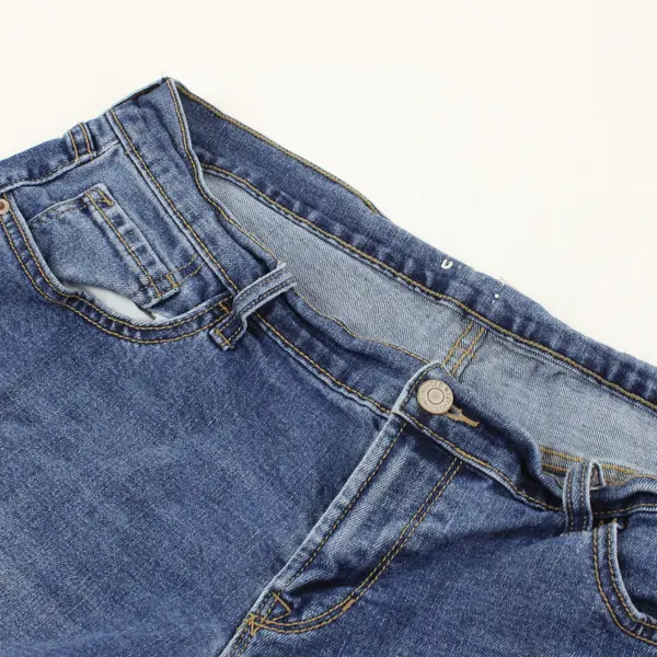 Old Navy Womens Medium Wash Cuffed Denim Jean Shorts Size 12 Blue Mid Rise