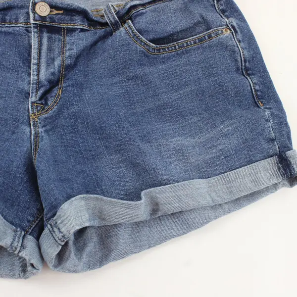 Old Navy Womens Medium Wash Cuffed Denim Jean Shorts Size 12 Blue Mid Rise