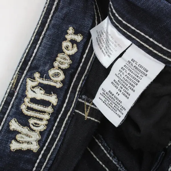WallFlower Womens Size 11 Dark Wash Skinny Embroidered Jeans