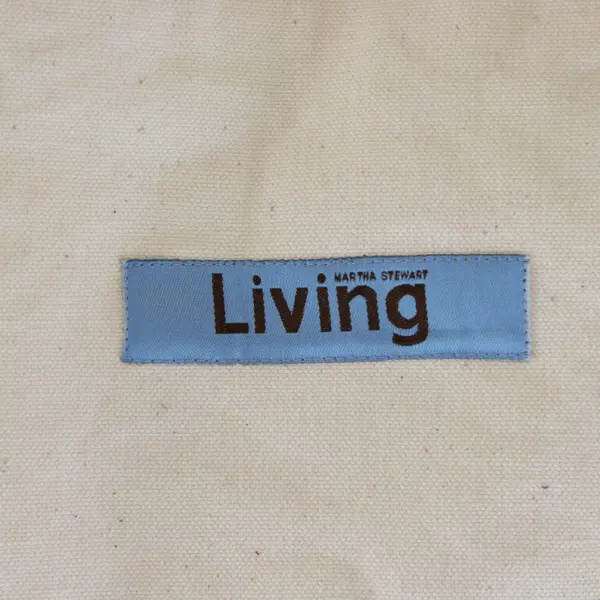 Martha Stewart Living Canvas Tote Bag Blue Cream Colorblock 14" FLAWED