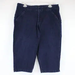 Lee Jeans Womens 8 Medium Capri Natural Fit 1889 Stretch Dark Wash Blue 