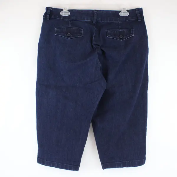 Lee Jeans Womens 8 Medium Capri Natural Fit 1889 Stretch Dark Wash Blue 