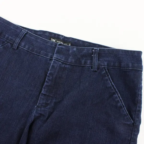 Lee Jeans Womens 8 Medium Capri Natural Fit 1889 Stretch Dark Wash Blue 