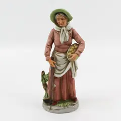Homco Old Woman With Stick and Potatoes Figurine 8884