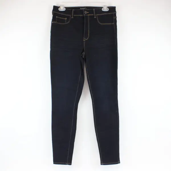 Time And Tru Jegging Skinny Jeans Womens 12 Blue Denim High Rise Dark Wash