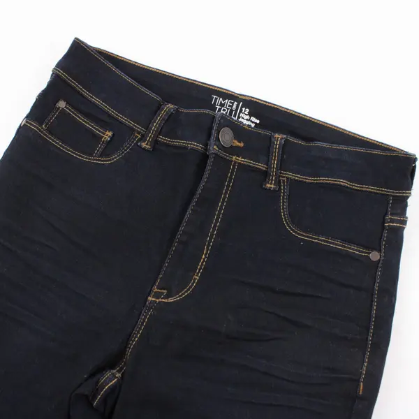 Time And Tru Jegging Skinny Jeans Womens 12 Blue Denim High Rise Dark Wash