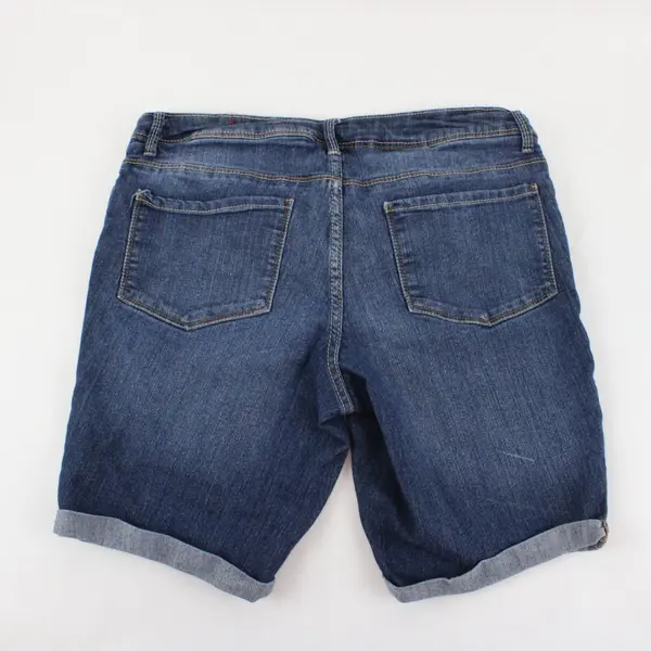 Faded Glory Women's Blue Denim Bermuda Shorts Size 10 Stretch Cuffed