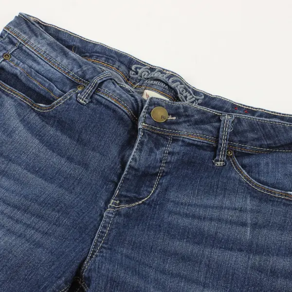 Faded Glory Women's Blue Denim Bermuda Shorts Size 10 Stretch Cuffed