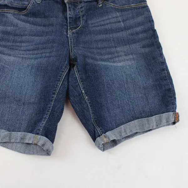Faded Glory Women's Blue Denim Bermuda Shorts Size 10 Stretch Cuffed