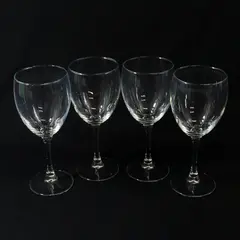 Set Of 4 Clear Crystal Wine Glasses 7.25"