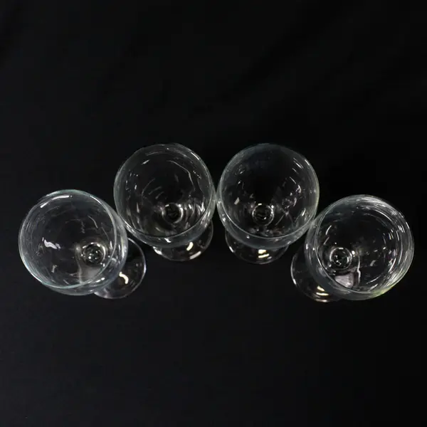 Set Of 4 Clear Crystal Wine Glasses 7.25"