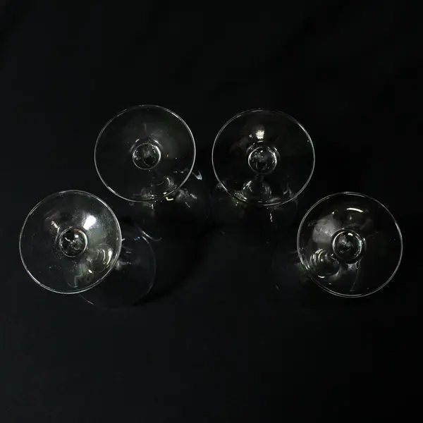 Set Of 4 Clear Crystal Wine Glasses 7.25"