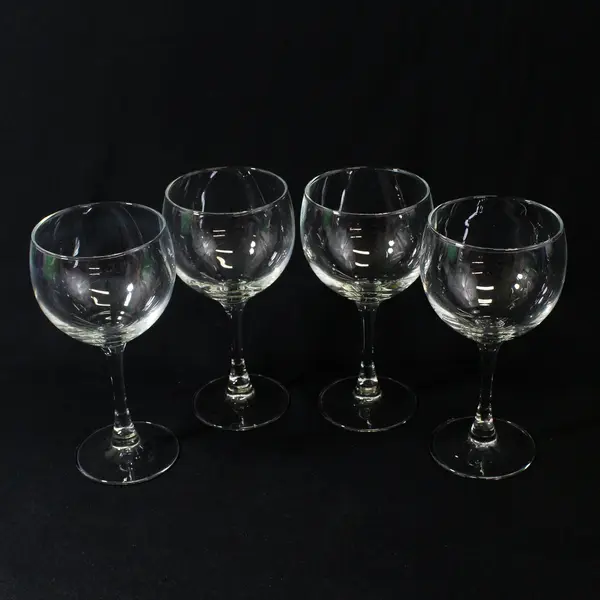 Set of 4 Clear Crystal Wine Glasses 6.75"