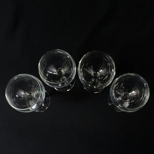Set of 4 Clear Crystal Wine Glasses 6.75"