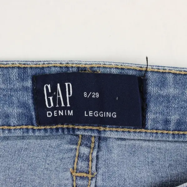 Gap Jeggings Womens 8/29 Blue Light Wash Skinny Stretch Distressed Ends