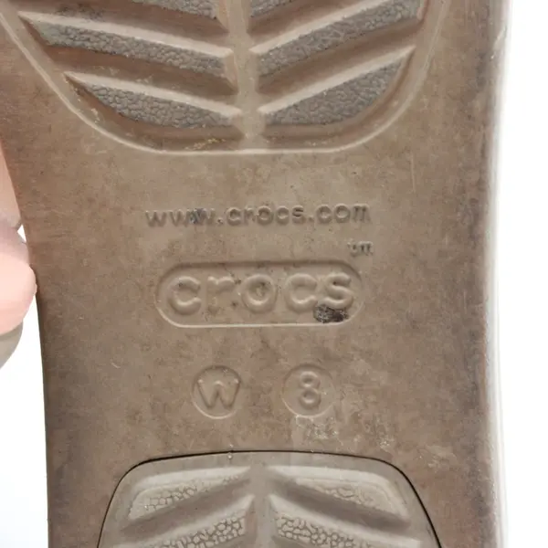Crocs LiteRide Beige and Pink Wedge Sandals Women's Size 8W Flawed