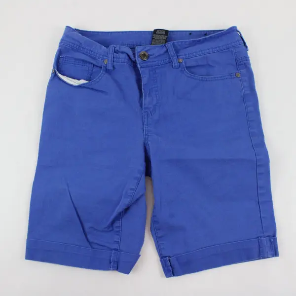 Faded Glory Womens Blue Cuffed Bermuda Twill Shorts Size 8