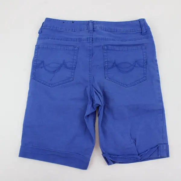 Faded Glory Womens Blue Cuffed Bermuda Twill Shorts Size 8
