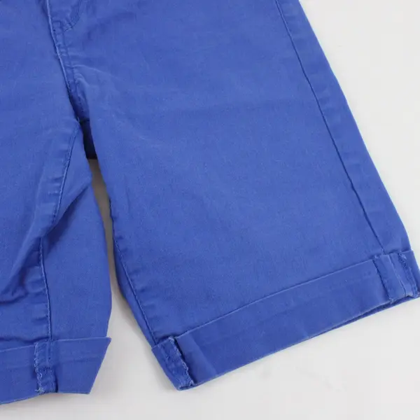 Faded Glory Womens Blue Cuffed Bermuda Twill Shorts Size 8