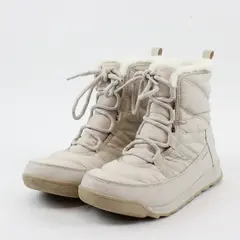 Sorel Whitney II Short Lace Beige Faux Fur Winter Snow Boots Women's Sz 8.5