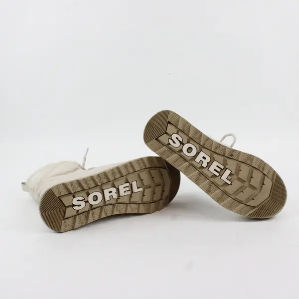 Sorel Whitney II Short Lace Beige Faux Fur Winter Snow Boots Women's Sz 8.5