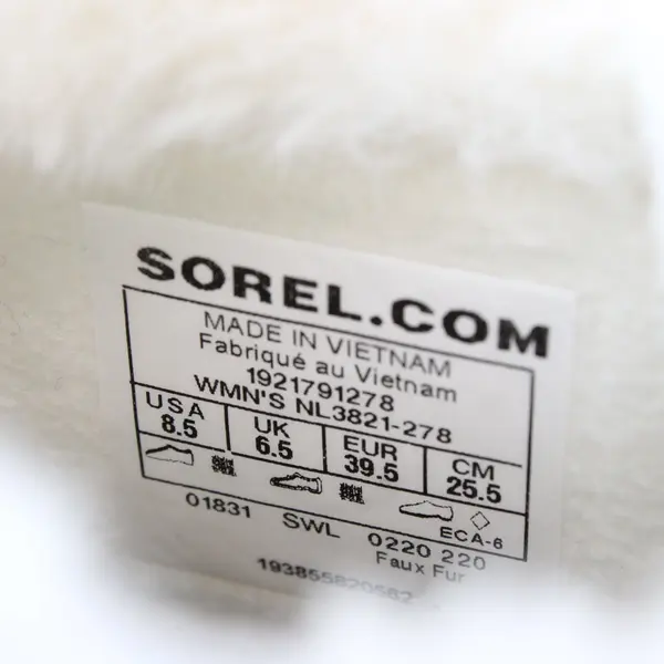 Sorel Whitney II Short Lace Beige Faux Fur Winter Snow Boots Women's Sz 8.5