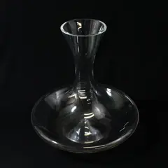 Large Clear Glass Wine Decanter Wide Base Flared Mouth 9.5"