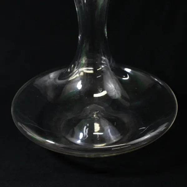 Large Clear Glass Wine Decanter Wide Base Flared Mouth 9.5"