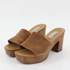 Steve Madden Womens Brown Suede Block Heel Sandals Size 7