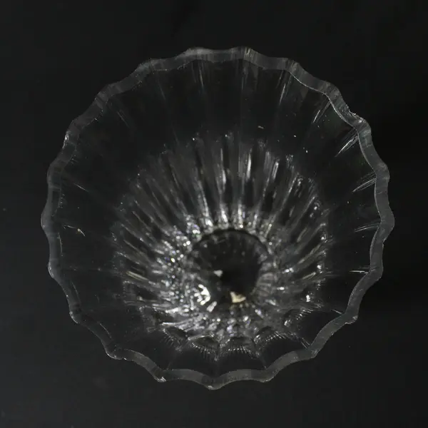 Large 11 Inch Tapered Clear Ribbed Vase