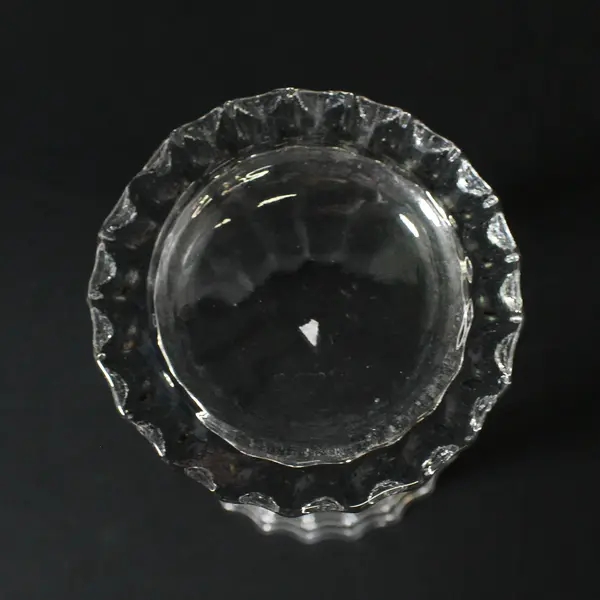 Large 11 Inch Tapered Clear Ribbed Vase