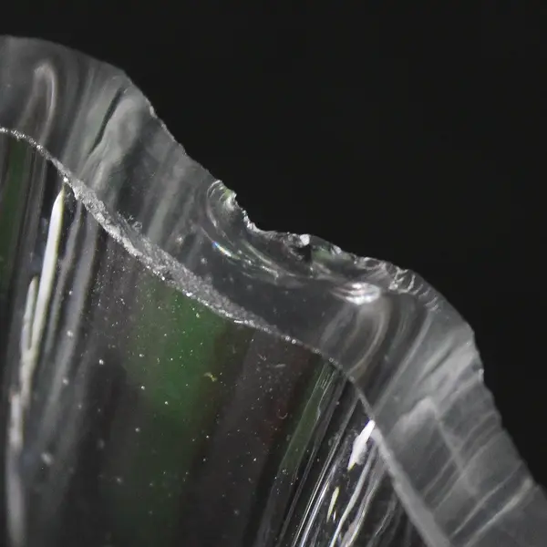Large 11 Inch Tapered Clear Ribbed Vase