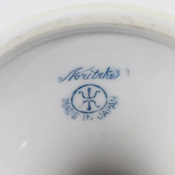 Noritake China Taper Candle Holder Green and White Pink Roses